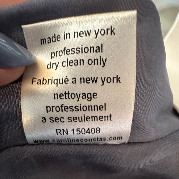 Caroline Constas Off the Shoulder Top Blue and White Embroidery size Small - Picture 7 of 7